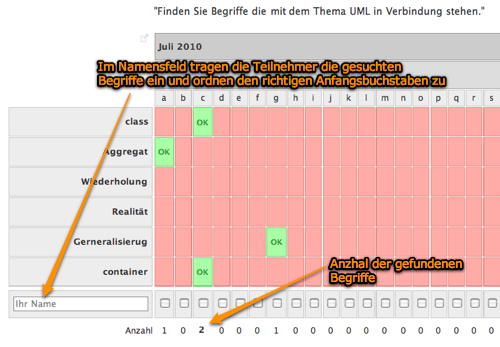 ABC-Liste mit Doodle